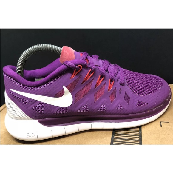Nike Free 5.0 Women's Sz 7.5M Purp/Hyper Pink/White 642199-501 Great clean Cond. - Picture 2 of 12
